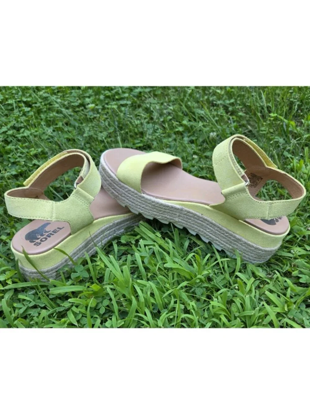 SOREL Cameron Multi Strap Platform Wedge Sandal Sunnyside Yellow Suede Wmn's 8.5